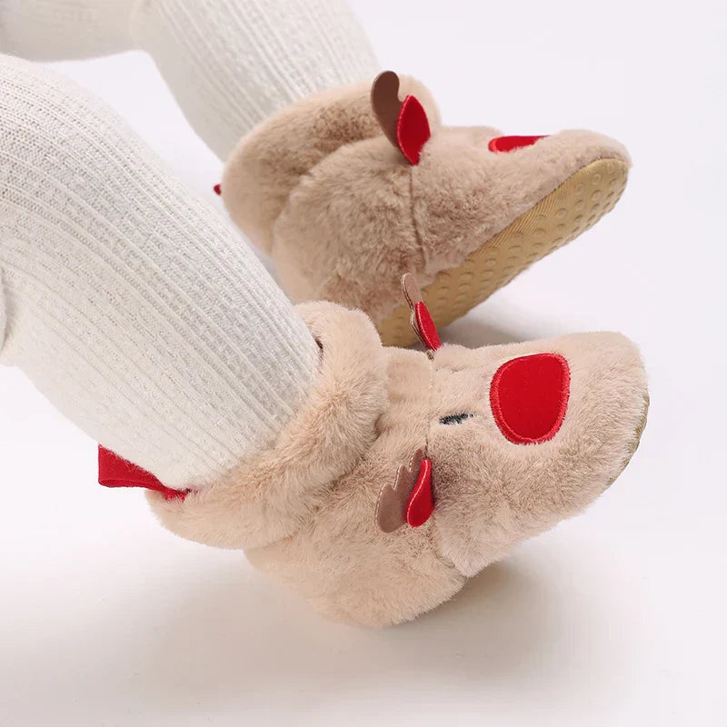 SantaSteps™ – Warme Kerstpantoffels met Antislipzool – Feestelijke Baby Sloffen