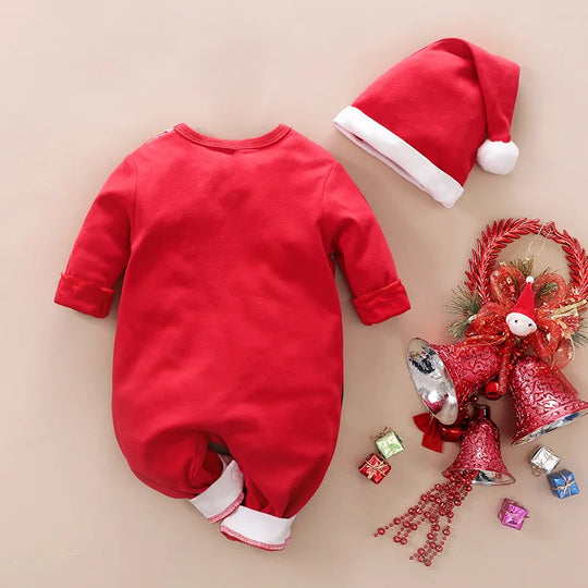 TinyClaus™ – Zacht Katoenen Kerstpak – Eerste Kerstoutfit voor Baby’s