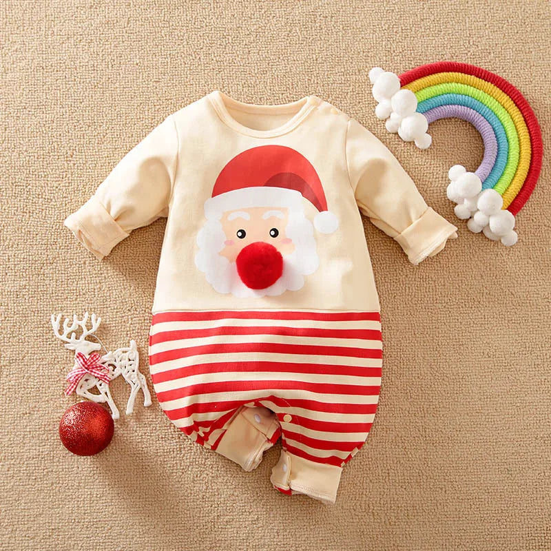 TinyClaus™ – Zacht Katoenen Kerstpak – Eerste Kerstoutfit voor Baby’s