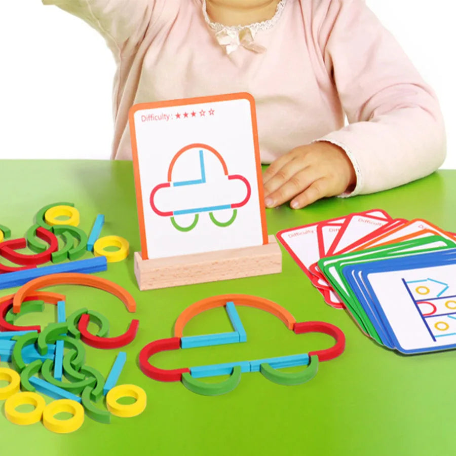 ShapeJoy™ – Creatieve Houten Vormpuzzel – Educatief Speelgoed voor Kinderen