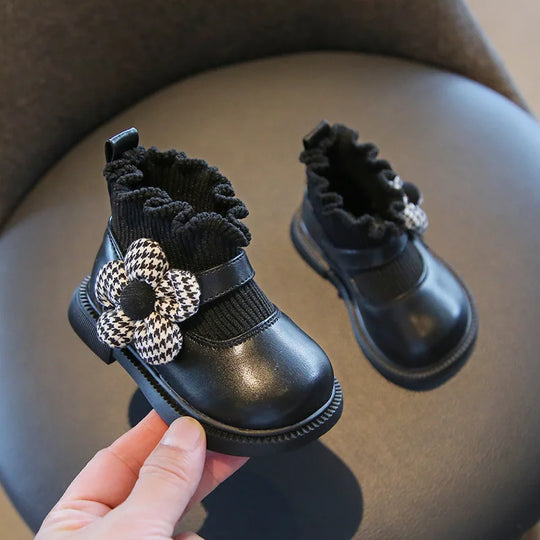 PetalSteps™ – Elegante Laarzen met Bloemdetail – Baby Meisjes Schoenen