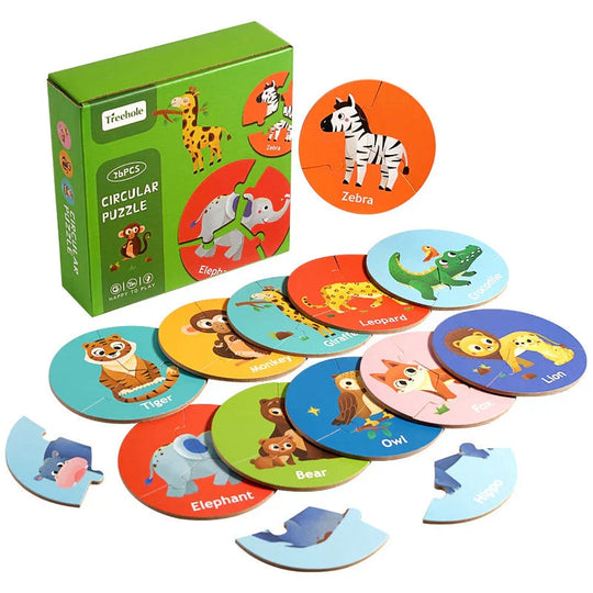 PuzzlePals™ – Educatieve Houten Dierenpuzzel voor Kinderen