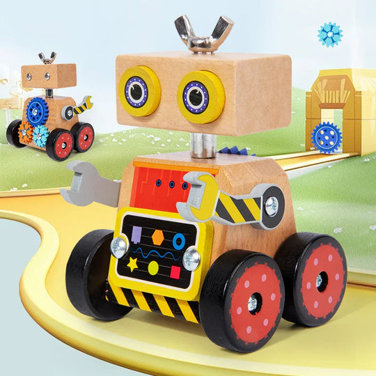 BuildBot™ – Houten Constructie Robot – Creatief & Educatief Speelgoed