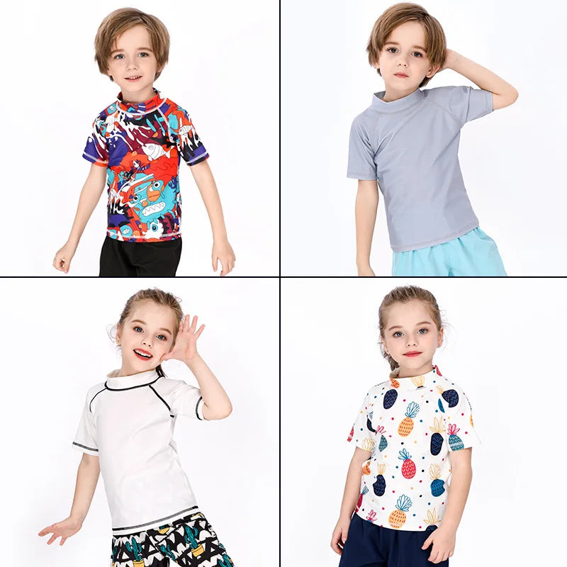 SunVibe – Anti-UV Kinder Zwemshirt met Korte Mouwen