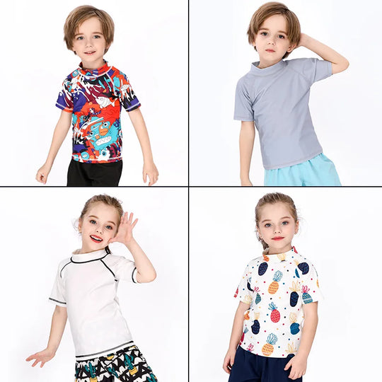 SunVibe – Anti-UV Kinder Zwemshirt met Korte Mouwen