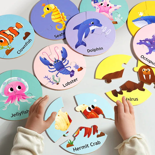 PuzzlePals™ – Educatieve Houten Dierenpuzzel voor Kinderen