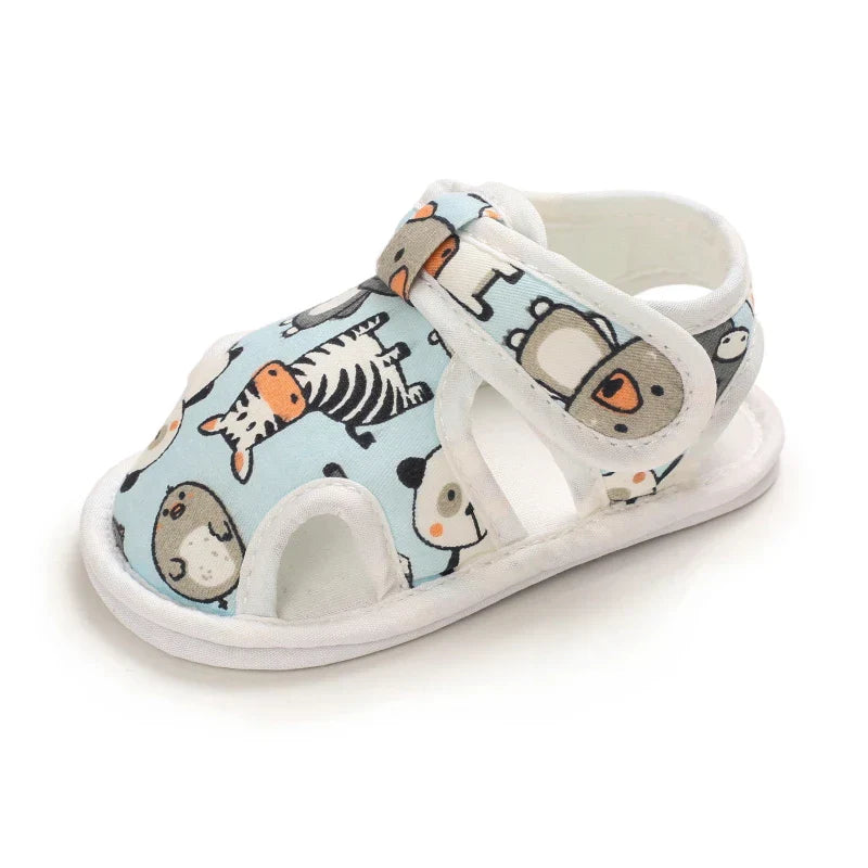 SunnySteps™ – Ademend Design met Dierenprint – Zachte Baby Sandalen