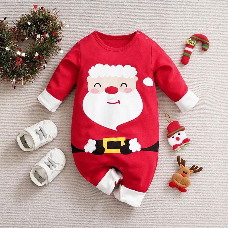TinyClaus™ – Zacht Katoenen Kerstpak – Eerste Kerstoutfit voor Baby’s