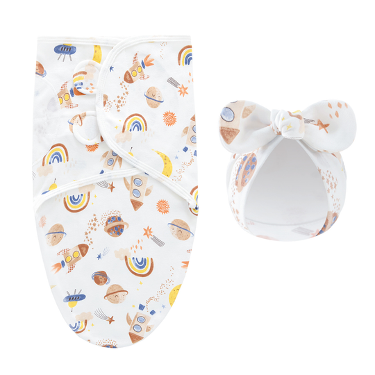 SnuggleWrap – Luxe Inbakerdoek met Mutsje voor Pasgeborenen