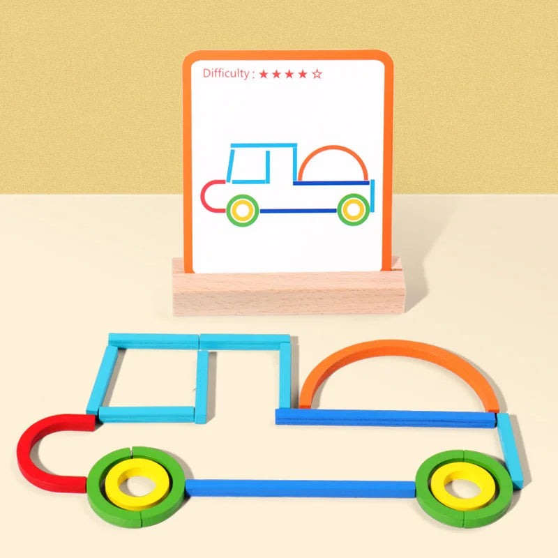 ShapeJoy™ – Creatieve Houten Vormpuzzel – Educatief Speelgoed voor Kinderen