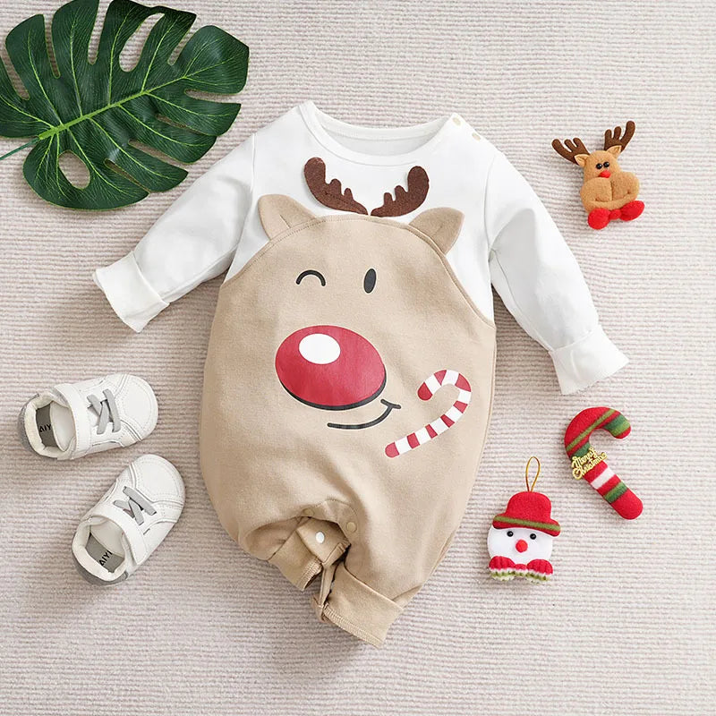 TinyClaus™ – Zacht Katoenen Kerstpak – Eerste Kerstoutfit voor Baby’s