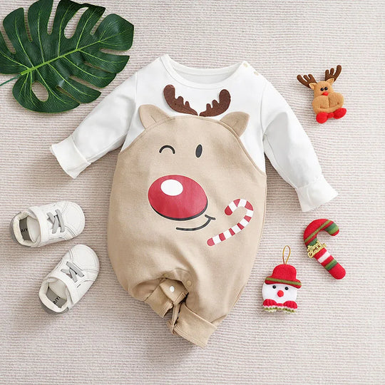 TinyClaus™ – Zacht Katoenen Kerstpak – Eerste Kerstoutfit voor Baby’s