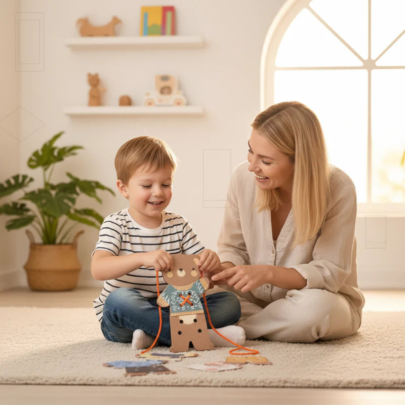 LaceBear – Montessori Rijg Speelgoed Beer