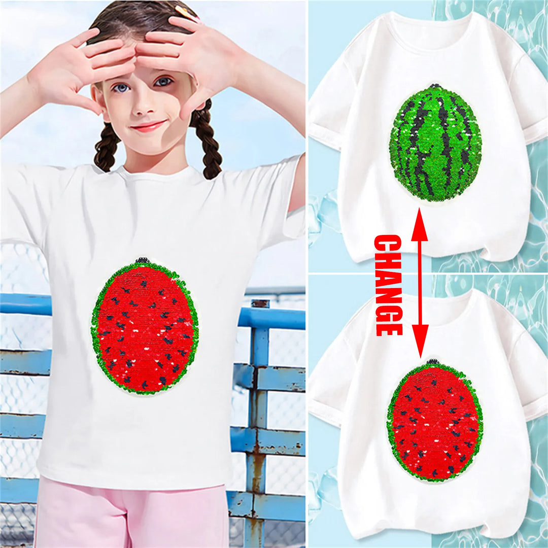 SparkleFruit – T-shirt met Veranderende Pailletten