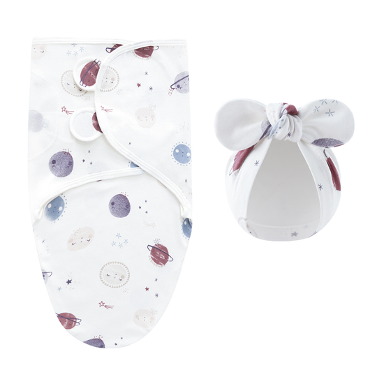 SnuggleWrap – Luxe Inbakerdoek met Mutsje voor Pasgeborenen