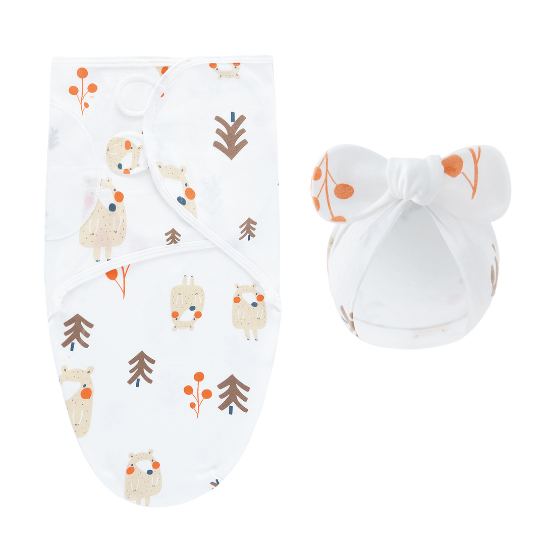 SnuggleWrap – Luxe Inbakerdoek met Mutsje voor Pasgeborenen