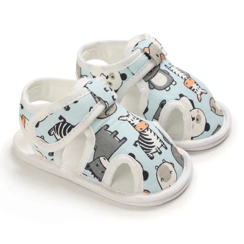 SunnySteps™ – Ademend Design met Dierenprint – Zachte Baby Sandalen