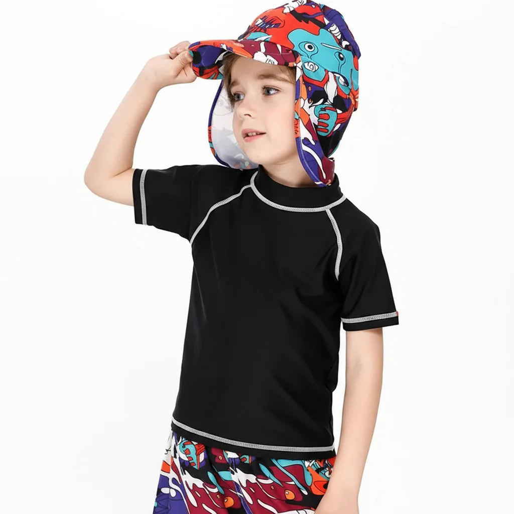 SunVibe – Anti-UV Kinder Zwemshirt met Korte Mouwen