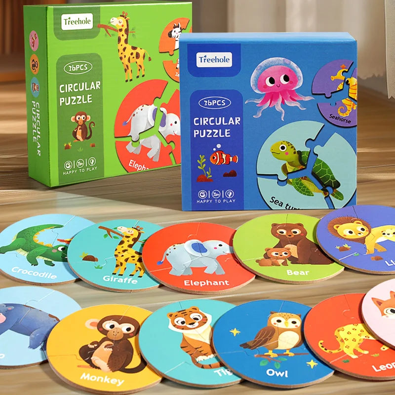 PuzzlePals™ – Educatieve Houten Dierenpuzzel voor Kinderen