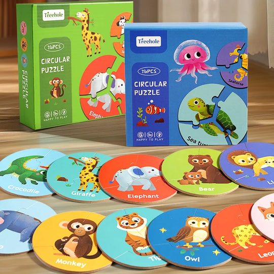 PuzzlePals™ – Educatieve Houten Dierenpuzzel voor Kinderen
