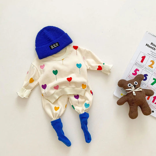 CozyHearts – Baby Trainingspak met Hartjesprint
