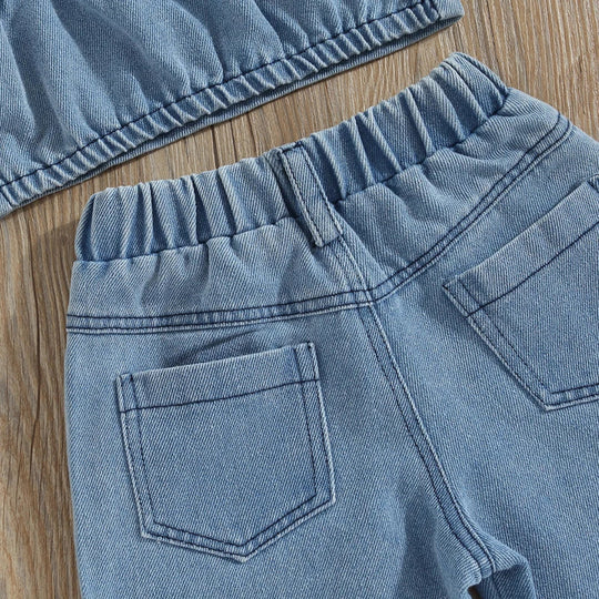 ButterBloom – Denim Set met Vlinderborduursel