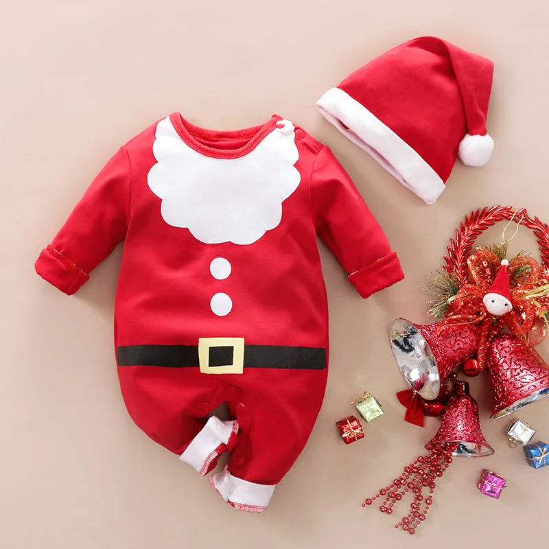 TinyClaus™ – Zacht Katoenen Kerstpak – Eerste Kerstoutfit voor Baby’s