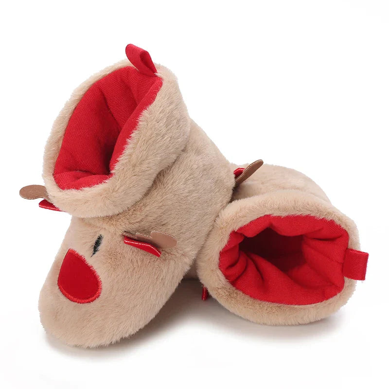 SantaSteps™ – Warme Kerstpantoffels met Antislipzool – Feestelijke Baby Sloffen