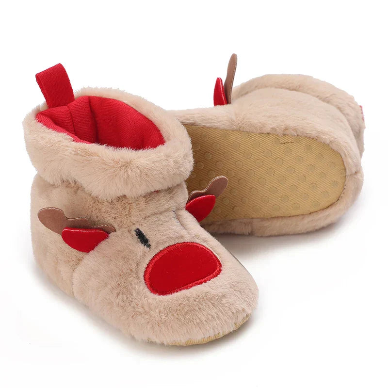 SantaSteps™ – Warme Kerstpantoffels met Antislipzool – Feestelijke Baby Sloffen