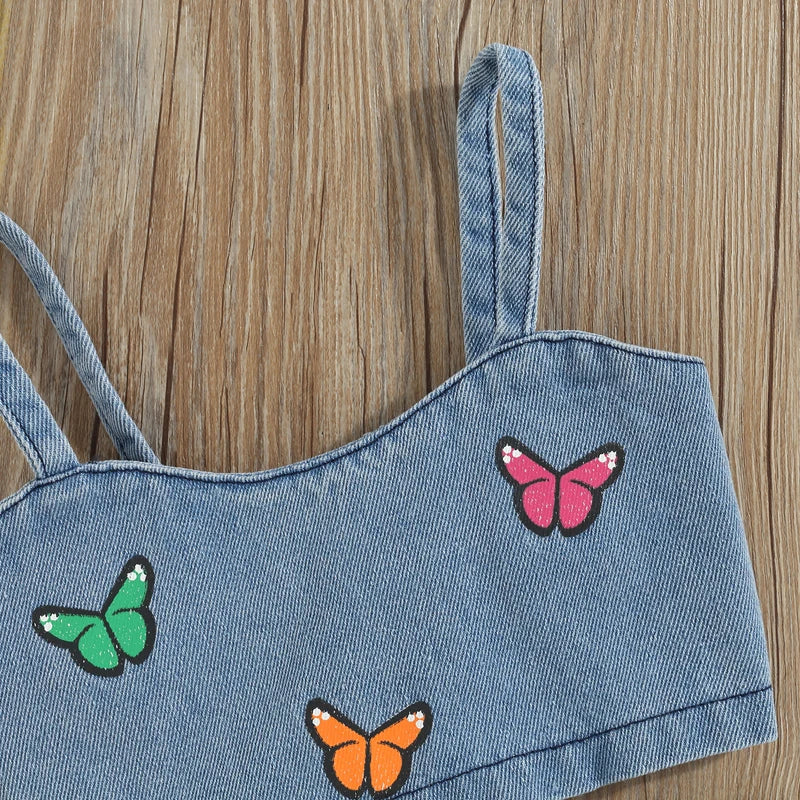 ButterBloom – Denim Set met Vlinderborduursel