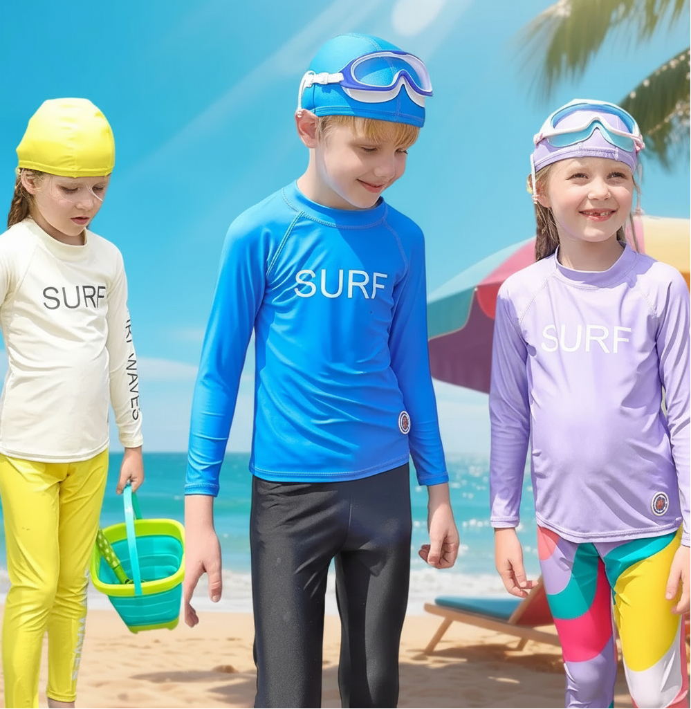 WaveGuard – Kinder Surfshirt met Lange Mouwen en UPF 50+