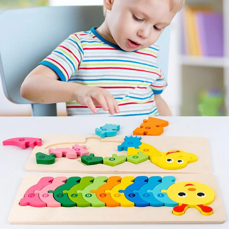 AnimalPuzzle™ – Montessori Houten Leer- & Dierpuzzel voor Kinderen