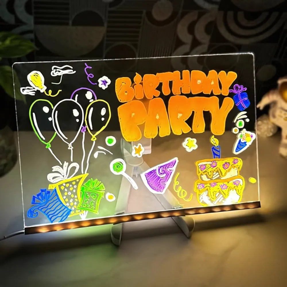 MagicMiloBoard™ – Creatief LED Doodle Glow Schrijfbord – 7 Kleuren Teken- en Notitiebord