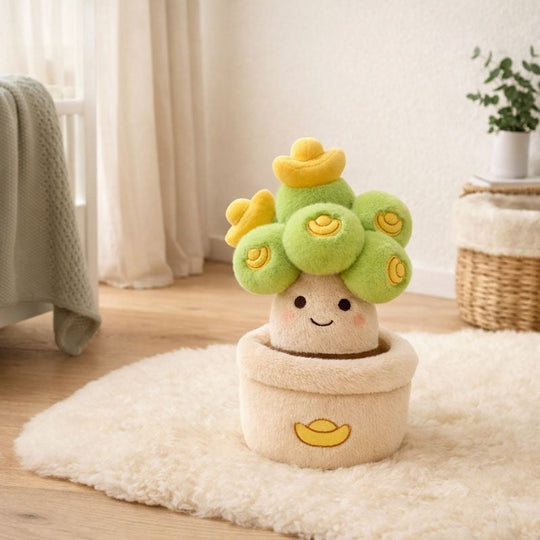 PlantBuddy – Cartoon Vetplant Knuffel in Pot van Zacht Pluche