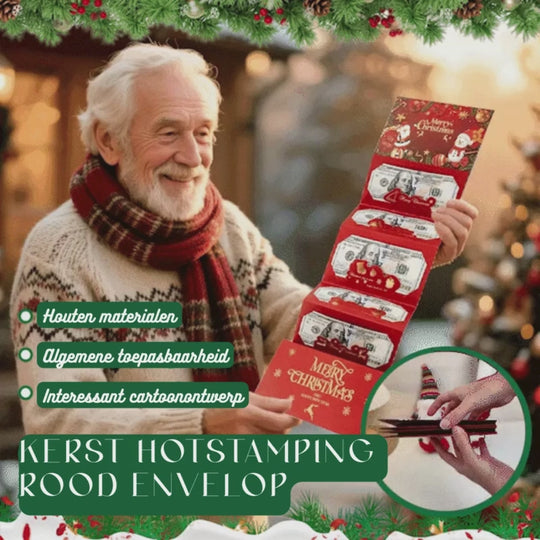 HolidayGift™ – Luxe Kerst-envelop met Satijnen Strik