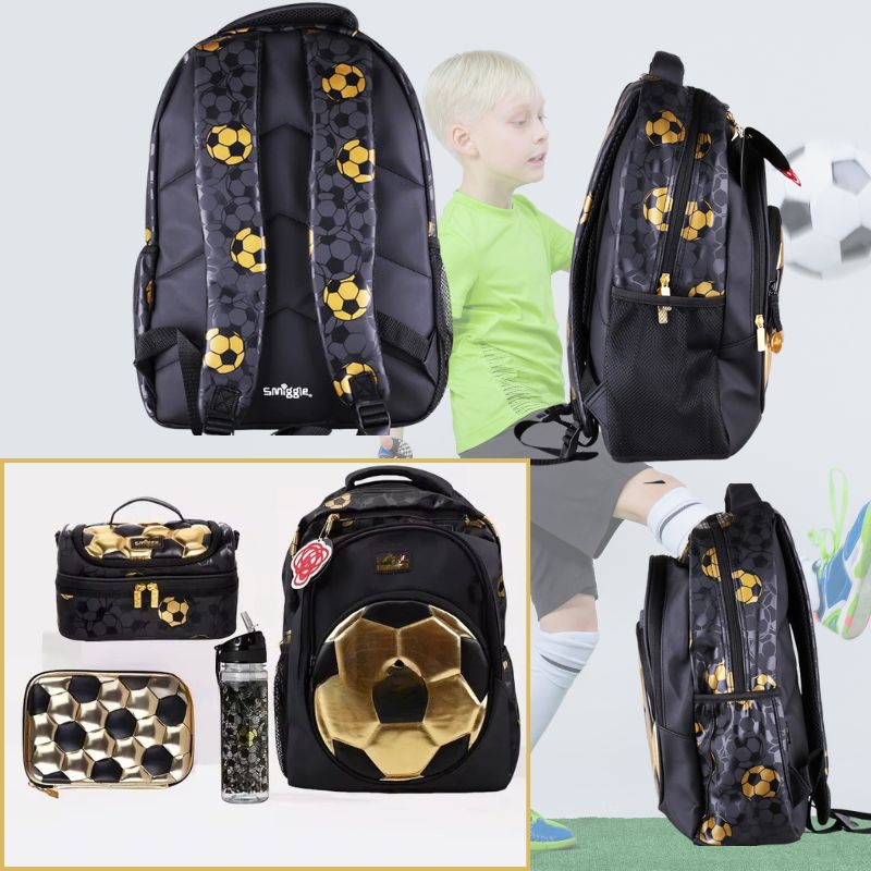 KickBag™ – Gouden Voetbal Rugzak voor Kinderen – Sportieve Schooltas