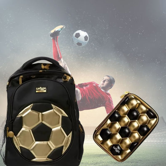 KickBag™ – Gouden Voetbal Rugzak voor Kinderen – Sportieve Schooltas