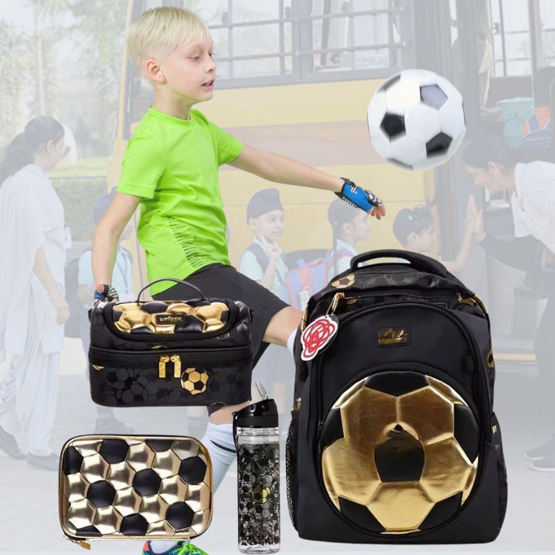 KickBag™ – Gouden Voetbal Rugzak voor Kinderen – Sportieve Schooltas