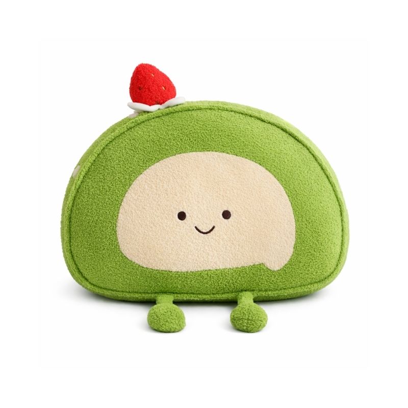 StrawberryRoll – Aardbei Swiss Roll Knuffel Kussen van Zacht Pluche